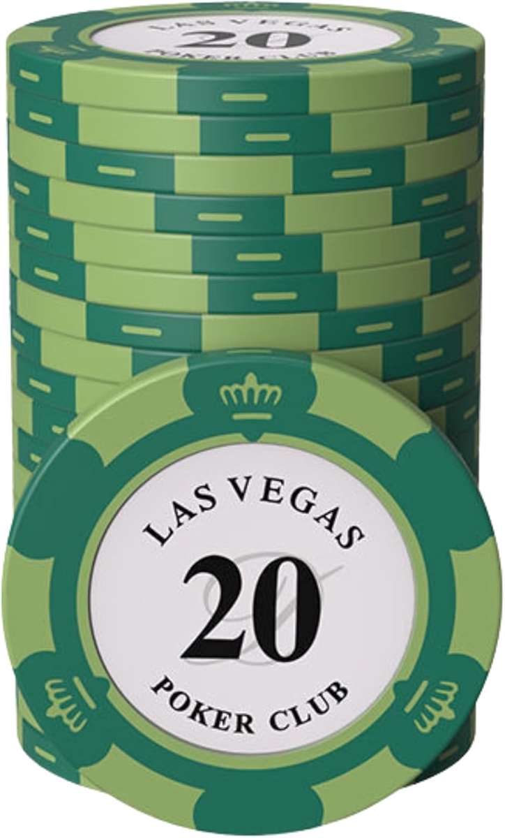 EAST Leaf ポーカーチップ クレイ製 カジノチップ 20 面値 単品 20枚セット メタルインサート入り 高級 重厚感 本格仕様 カードゲーム用