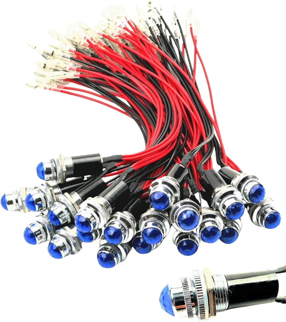LEDパイロットランプ ダイヤカット LED埋め込み式 24V 16mm 16φ(レッド