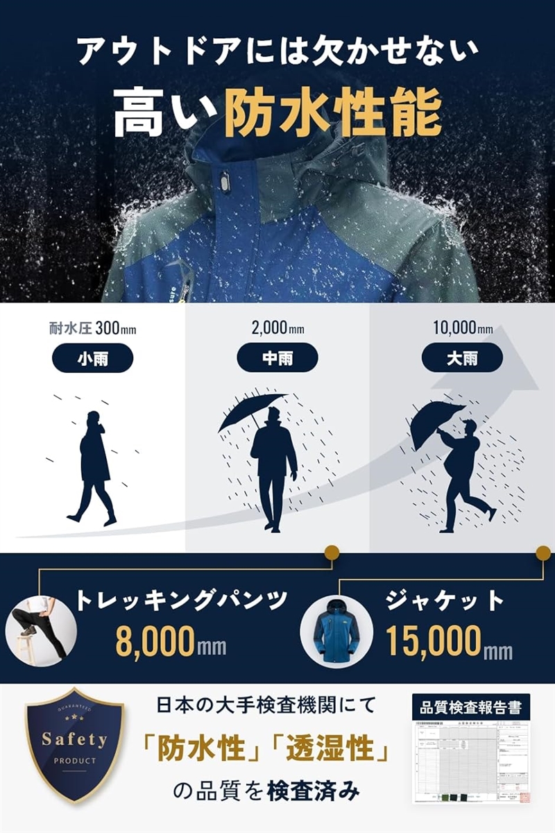 【数量限定】アウトドアジャケット 上下セット メンズ 登山 釣り ウェア 防水 アウトドアジャケット 上下セット メンズ ウェア 登山服 マウンテン