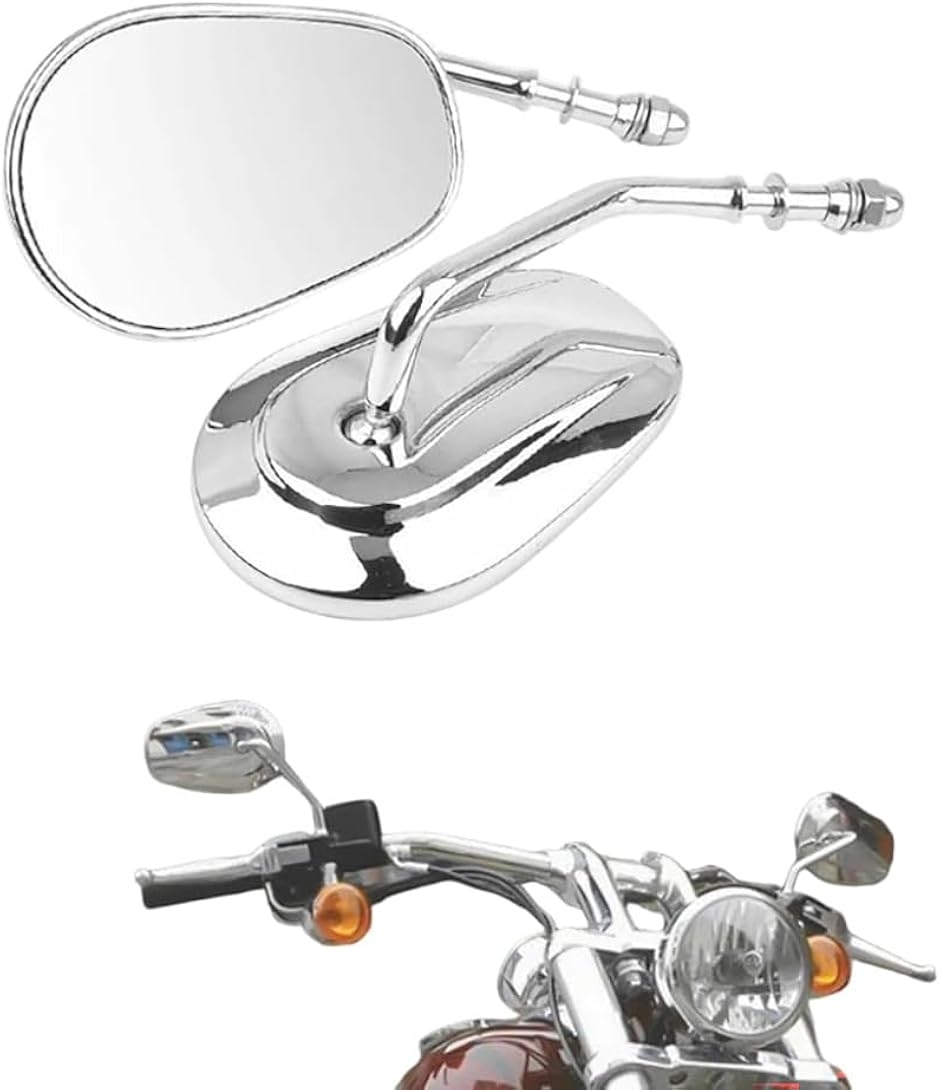 360度調整可能 バイクミラー 8mm 正ネジ ハーレー 旧車 汎用