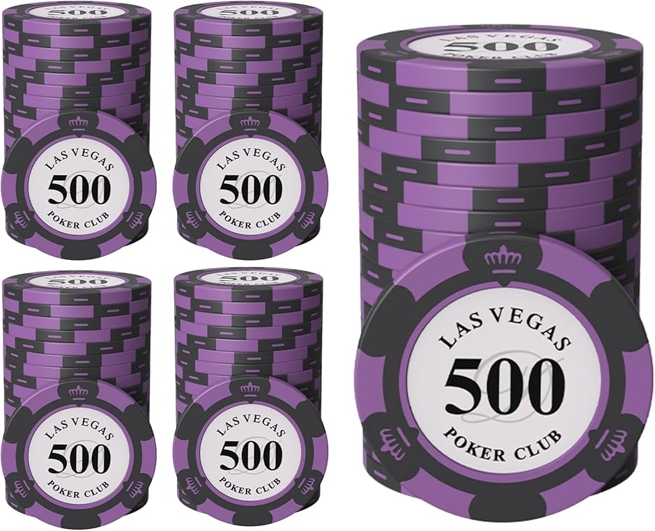 ポーカーチップ ポーカーチップ クレイ製 カジノチップ 500 面値 単品 100枚セット