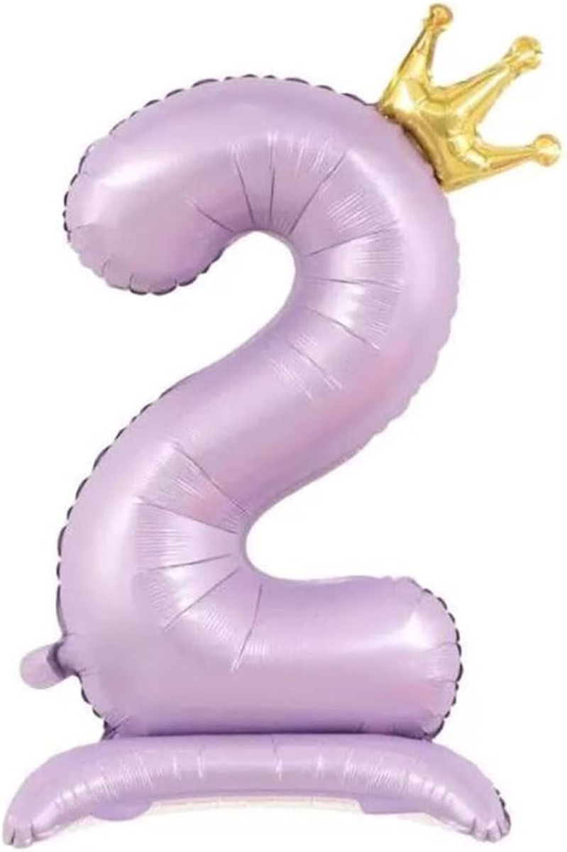 Yahoo! Yahoo!ショッピング(ヤフー ショッピング)数字バルーン ナンバー 風船 大きい 100cm 誕生日 飾り付け 男の子 女の子 自立（パープル,  2歳）