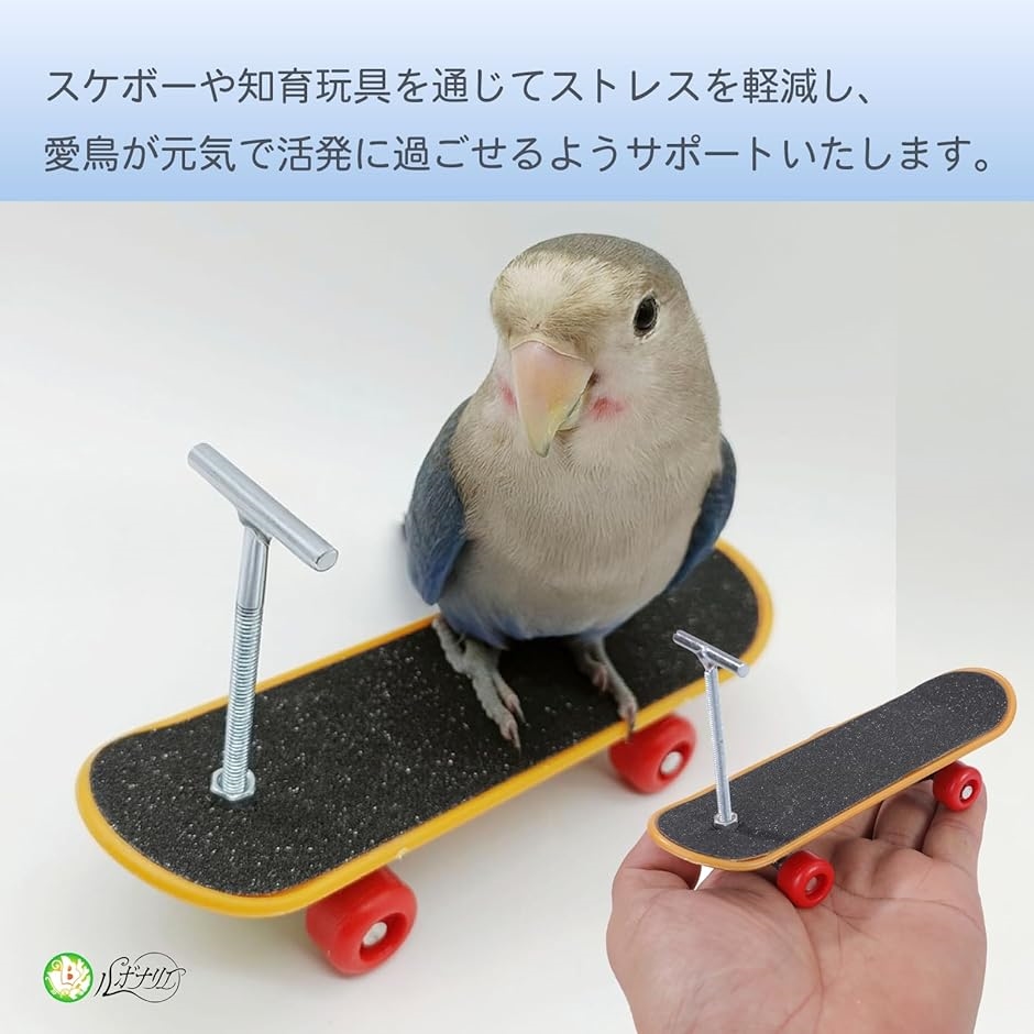 インコ 鳥のおもちゃ バードトイ 木製 ストレス解消 パズル スケボー