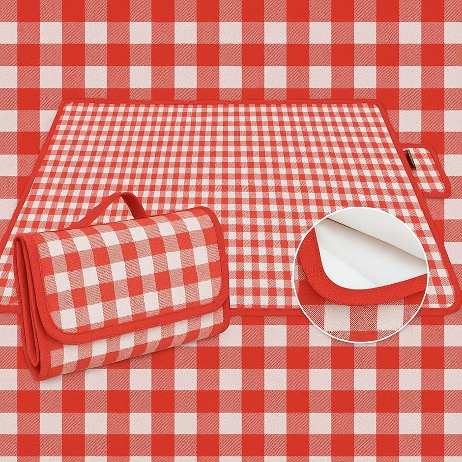 レジャーシート 大判 ピクニック 150x200cm 2〜3人用レッド(レッド, 2人用)
