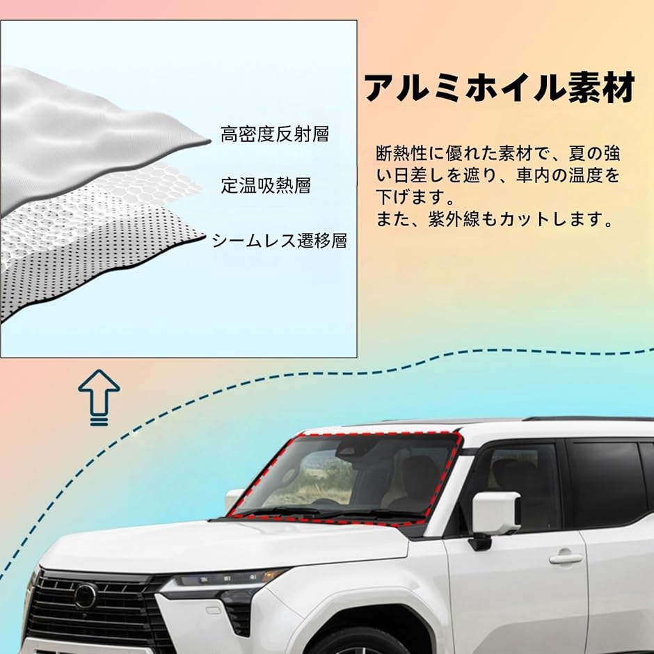 レクサス GX 2024年に対応 サンシェード 車 フロントガラス 日よけ