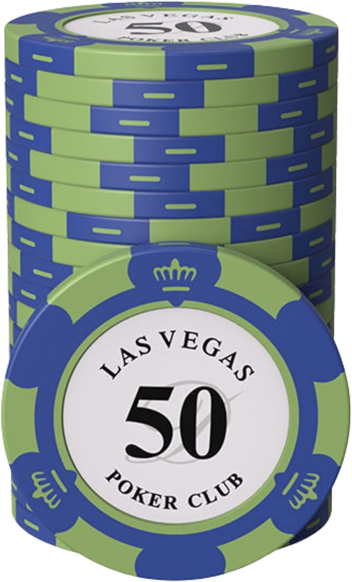 カジノチップ50 ポーカーチップ クレイ製 カジノチップ 50 面値 単品 20枚セット