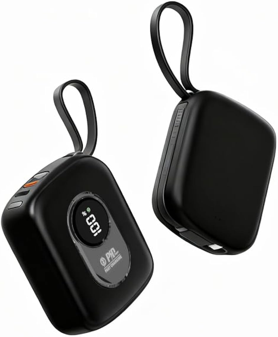 ���o�C���o�b�e���[2025�N�V�o��10000mAh ��e�� �y�� ���^ type-c �P�[�u������ PD22.5W�}���[�d (�u���b�N)
