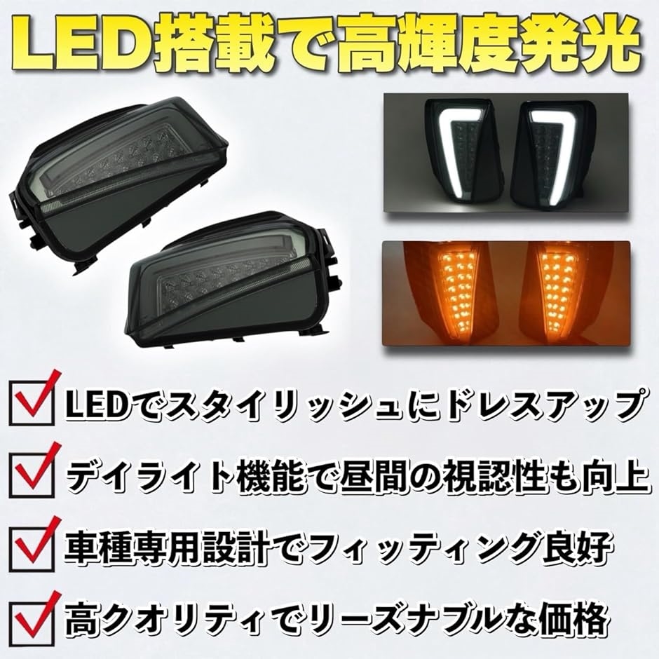 互換品】 トヨタ プリウス 用 デイライト LED ファイバー プリウスPHV