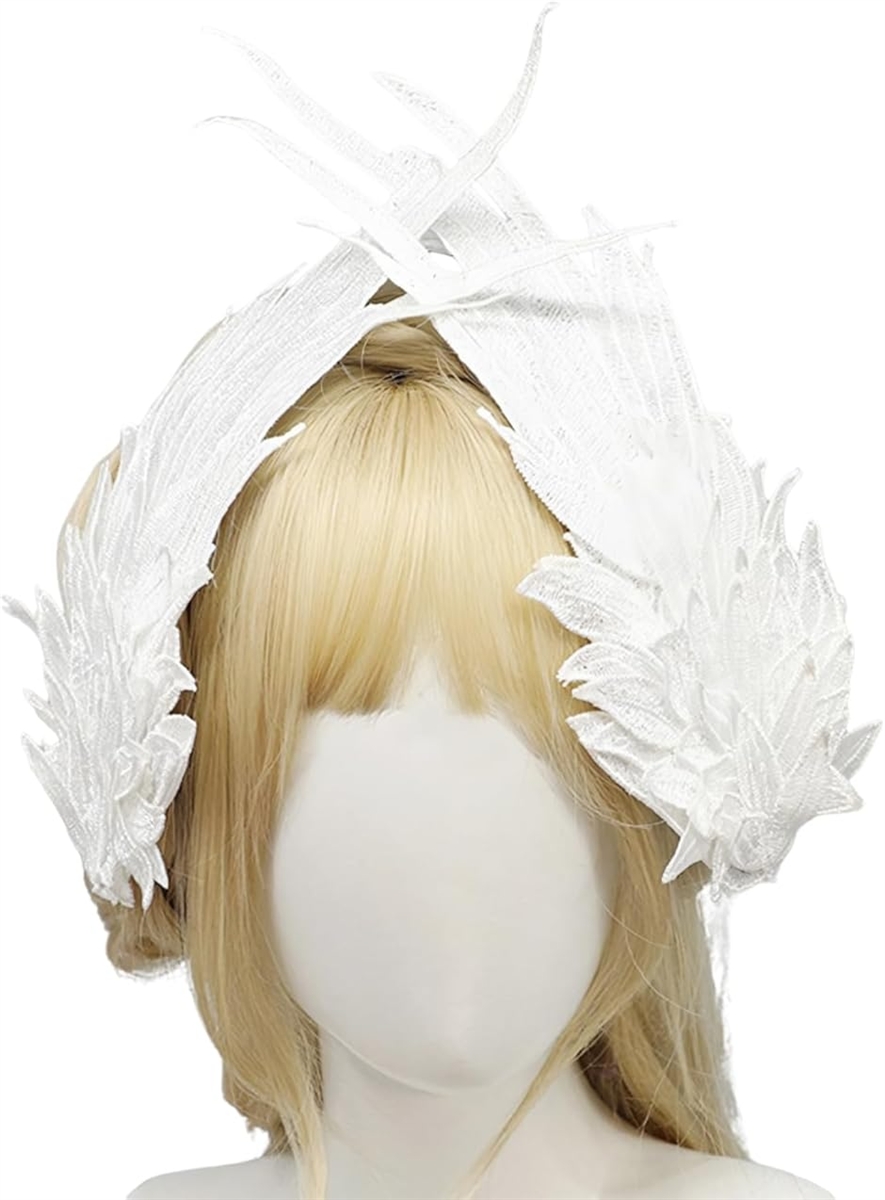 ヘアクリップ 髪飾り 天使の羽 コスプレ ハロウィン 仮装 ヘッドドレス ヘアアクセサリー MDM (ホワイト)
