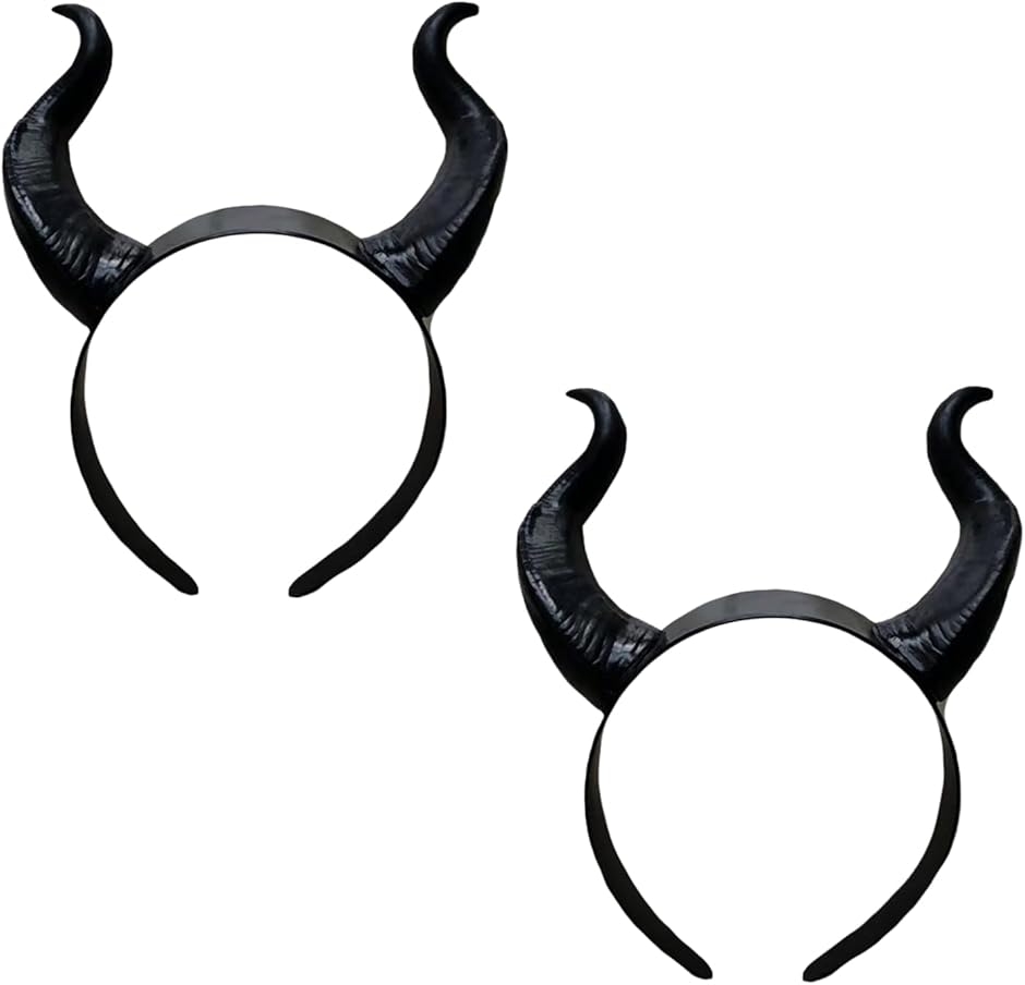 HM　ドール用　カチューシャハット　２個セット　ブラック　ハロウィン コスプレ カチューシャ 悪魔の角 ハロウィン 2個セット 仮装 可愛い
