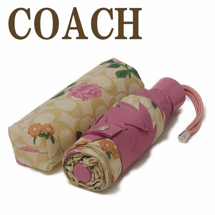 COACH 折りたたみ傘 花柄 ピンク 新品未使用品 COACH コーチ 傘 折りたたみ傘 かさ カサ レディース