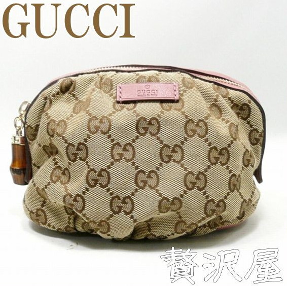 グッチGUCCI ポーチ ＧＧ柄 コスメポーチ 化粧ポーチ ピンク GUCCI