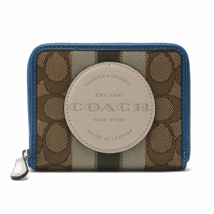 【新品未使用】コーチ COACH シグネチャー ストライプ ライトカーキ COACH コーチ 財布 長財布 C4452 ライトカーキ×チョーク