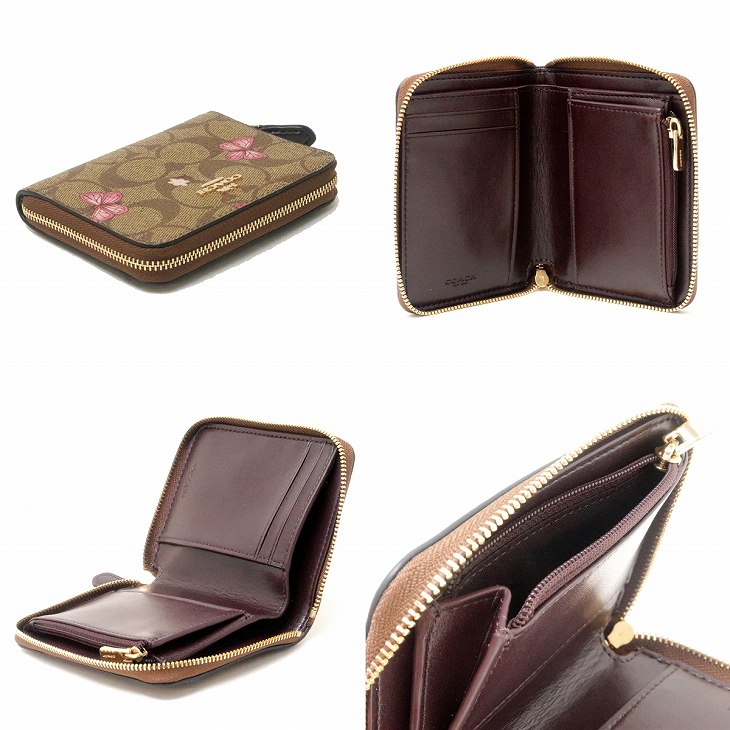 COACH コーチ 財布 二つ折り レディース 花柄 蝶柄 バタフライ