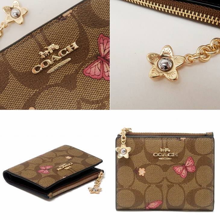 COACH コーチ 二つ折り財布 バタフライ COACH コーチ 財布 レディース 二つ折り財布 シグネチャー 花柄