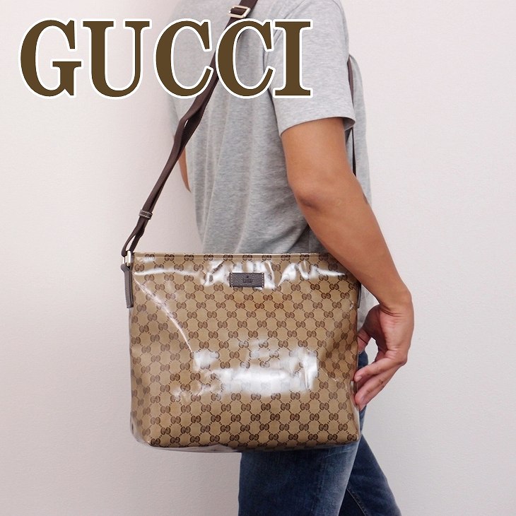 グッチ バッグ メンズ GUCCI ショルダーバッグ 斜め掛け クリスタルGG