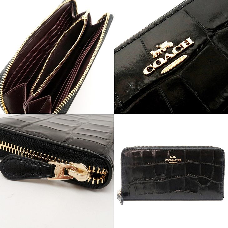【COACHブティック】●超レア♪大人気クロコ●ストゥディオ 財布 COACH コーチ 財布 レディース 長財布 ラウンドファスナー
