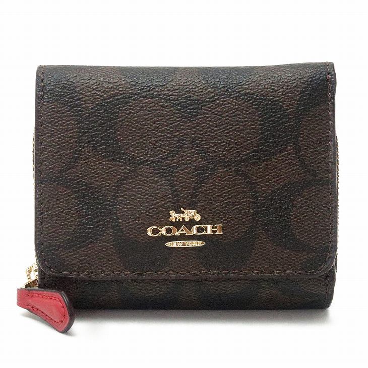 コーチ COACH 財布 レディース 三つ折り財布 レザー シグネチャー