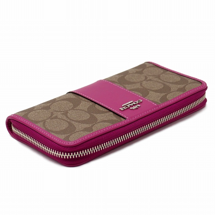 COACH コーチ 財布 レディース 長財布 ピンク シグネチャー