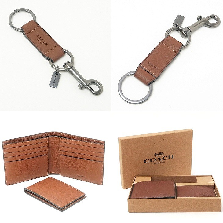 【新品】COACH 二つ折り財布 キーリング ギフトセット COACH コーチ 財布 メンズ 二つ折り財布 カードケース