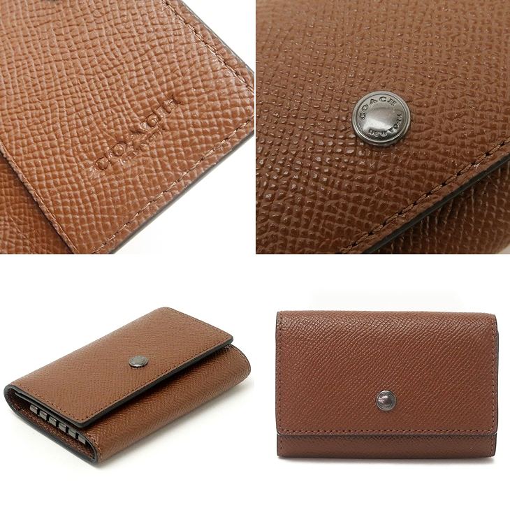 未使用保管品 コーチ COACH キーケース キーリング 5連 レザー 73992NICWH ブラウン茶　メンズレディース　ユニセックス COACH（コーチ） 【並行輸入品】コーチ メンズ キーケース キーリング