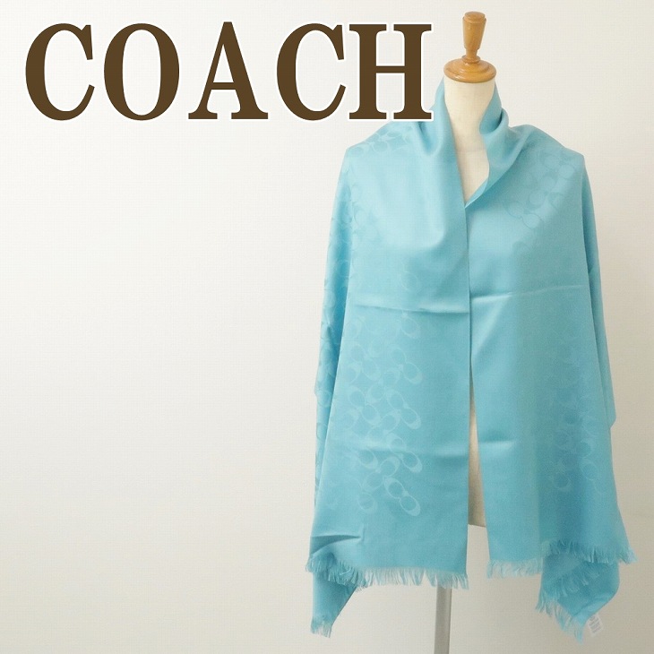 コーチ COACH ストール スカーフ シルク混 大判 76394AQU COACH（コーチ） 【並行輸入品】コーチ ストール レディース スカーフ