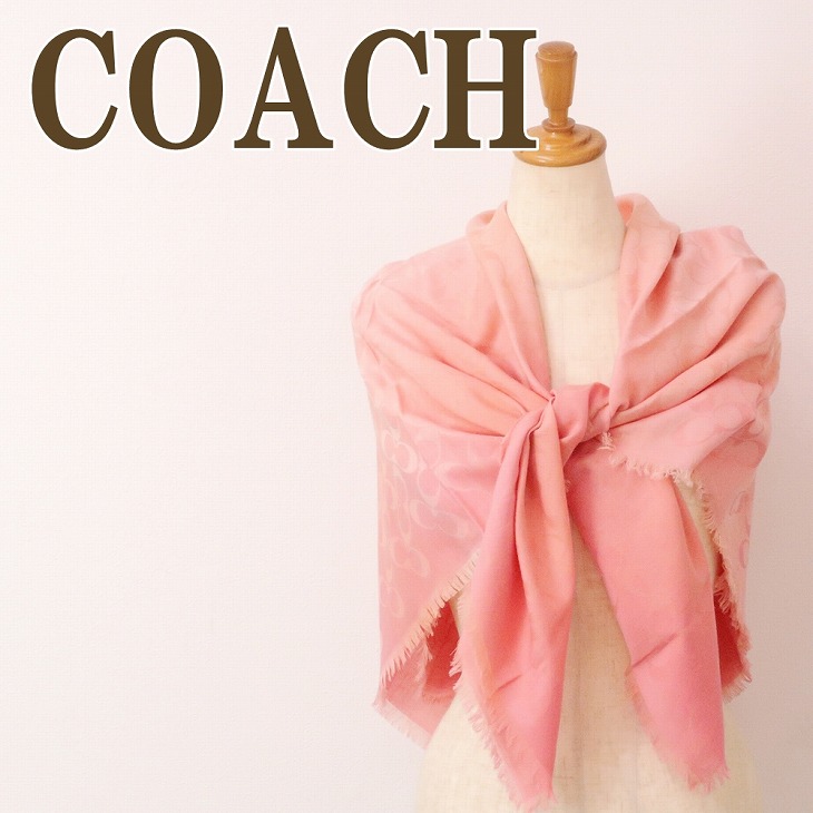 COACH コーチ　大判ストール　ピンク COACH コーチ ストール レディース スカーフ 大判 シグネチャー