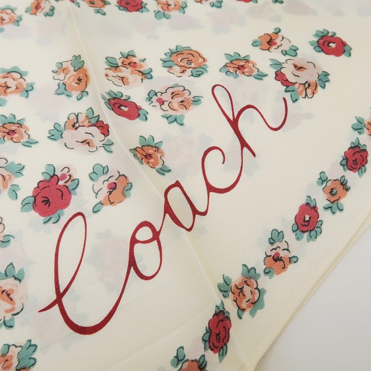 美品！COACH コーチ 花柄 リボンスカーフ バンドー 美品！COACH コーチ 花柄 リボンスカーフ バンドー - メルカリ