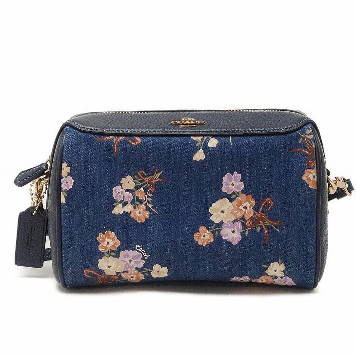 ✨美品✨ COACH コーチ デニム 花柄 ショルダーバッグ カメラバッグ COACH コーチ ショルダーバッグ シグネチャー デニム カメラ