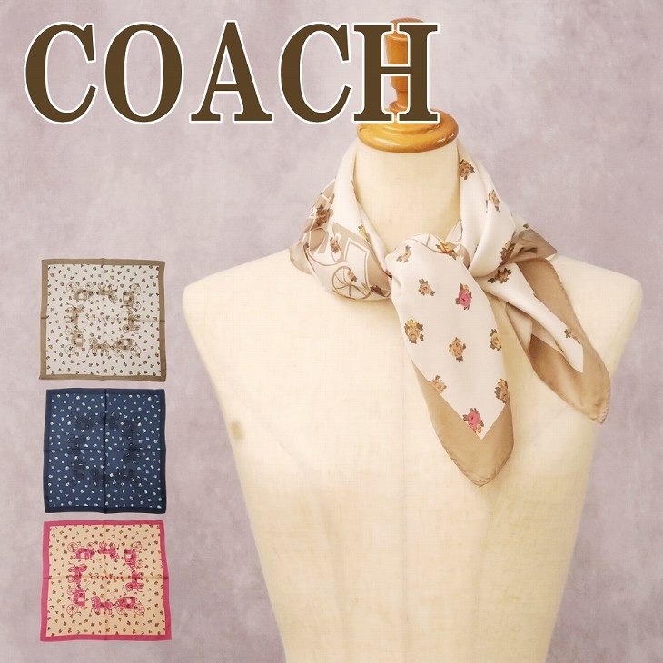 コーチ COACH スカーフ レディース シルク ピンク 花柄 フラワー フローラル C0007 ネコポス