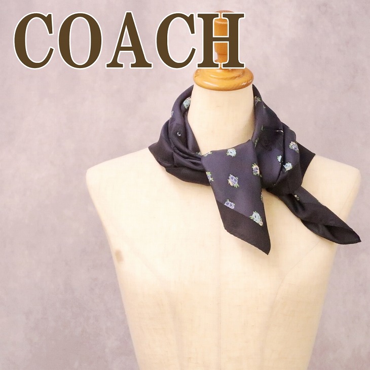coach スカーフ　コーチ　シルク100% ラインストーン　ブラック COACH（コーチ） 【並行輸入品】コーチ スカーフ レディース シルク 花