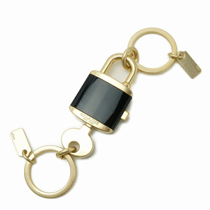 COACH キーリング 黒 レザー COACH 【並行輸入品】コーチ キーホルダー キーリング バッグ
