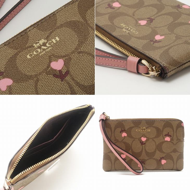 コーチ COACH ポーチ クラッチバッグ ハンドポーチ 財布 レディース リストレット 花柄 ハート フローラル ピンク C3301IMQA4 【ネコポス】 ブランド 人気 COACH（コーチ） 【並行輸入品】コーチ ポーチ クラッチバッグ ハンド