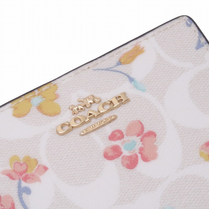 コーチ　2つ折財布　C8704　花柄 COACH コーチ 財布 レディース 二つ折り財布 シグネチャー 花柄