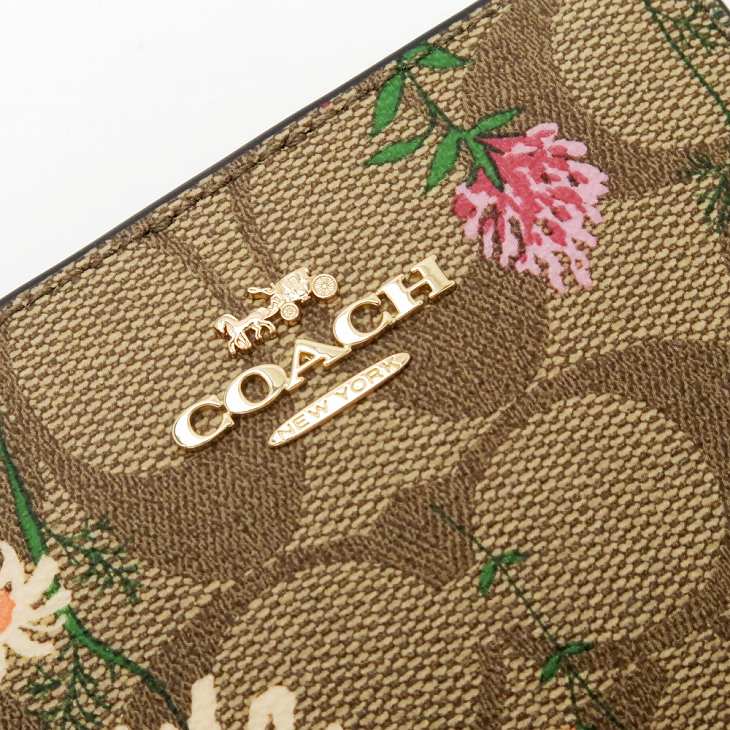 COACH コーチ 財布 レディース 二つ折り財布 シグネチャー 花柄