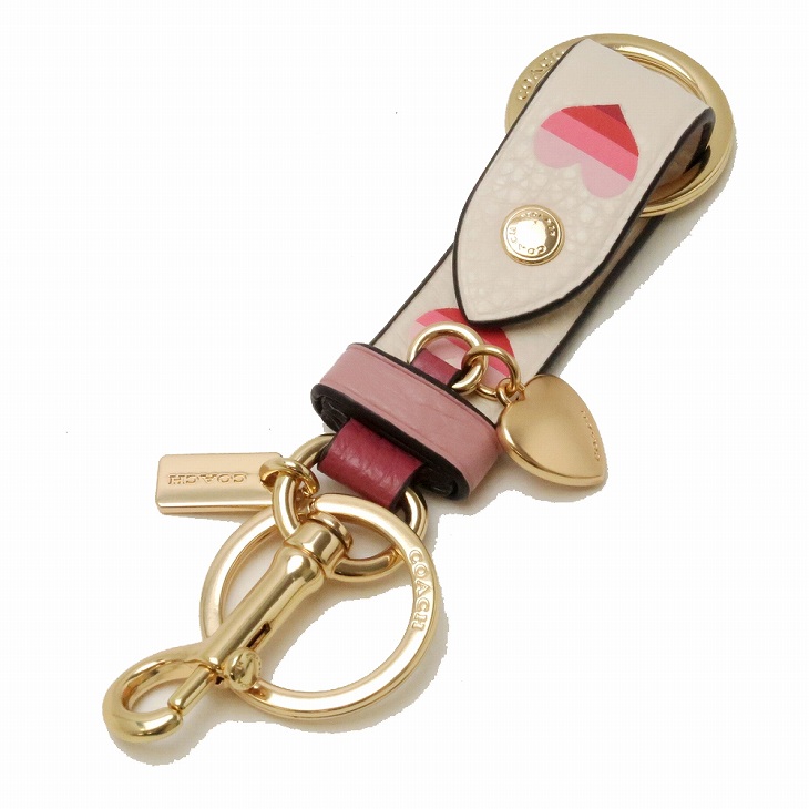 コーチ COACH キーホルダー レディース キーリング バッグチャーム ハート ピンク マルチカラー CA049IMLKO ネコポス コーチ COACH キーホルダー レディース キーリング バッグチャーム ハート ピンク マルチカラー CA049IMLKO ネコポス