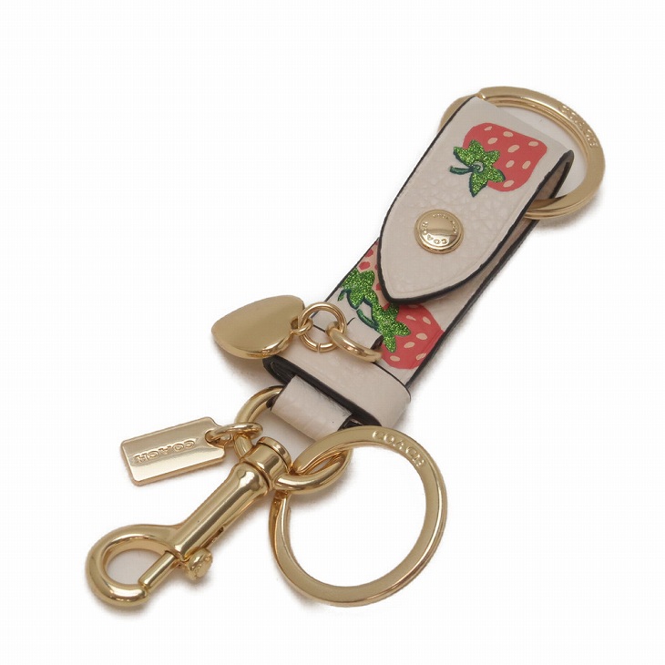 新品❇︎正規品 COACH ストロベリー いちご チャーム キーリング 新品 COACH 苺 いちご ストロベリー キーリング キーホルダー