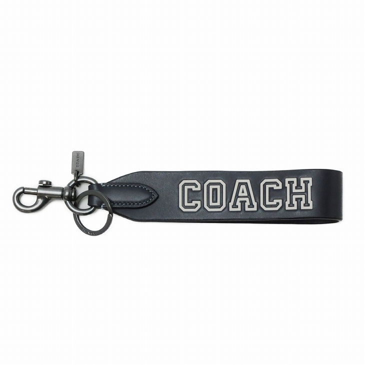 COACH コーチ ブラックレザー キーリング COACH コーチ キーリング メンズ キーホルダー ストラップ