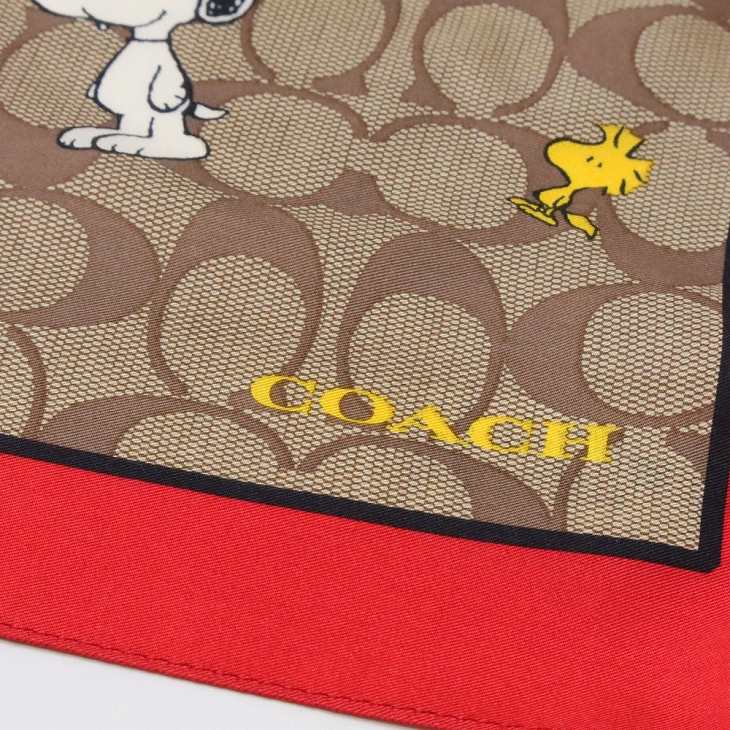 COACH コーチ スカーフ レディース シルク コラボ スヌーピー