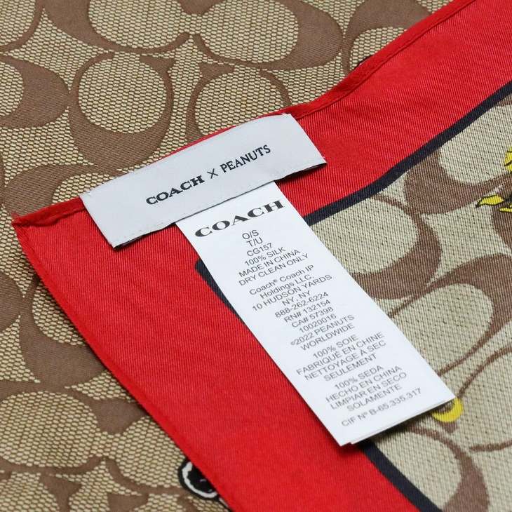 COACH コーチ スカーフ レディース シルク コラボ スヌーピー
