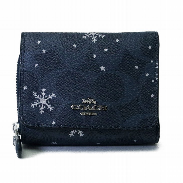 コーチ COACH 財布 レディース 三つ折り財布 レザー 花柄 ヒョウ柄 豹