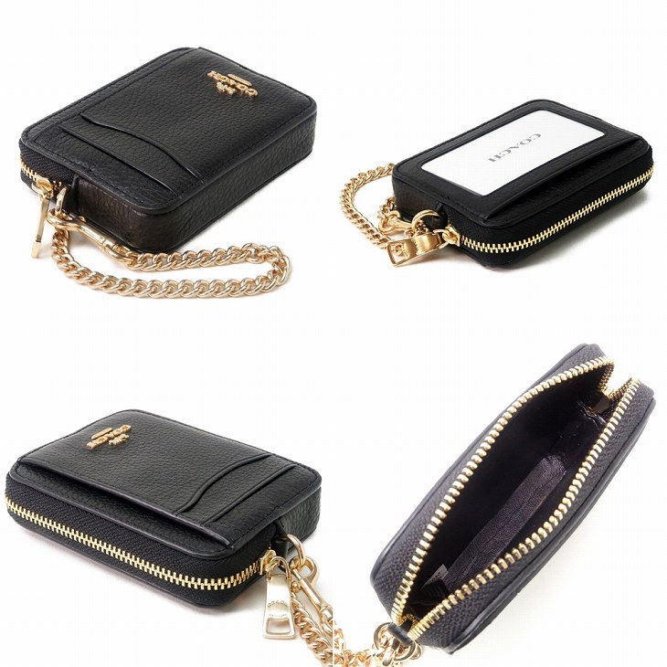 COACH 美品☆コインケース 黒 カードケース 定期入れ 高級 人気 お洒落 楽天市場】COACH コーチ Polished Pebbled Leather Half Flap