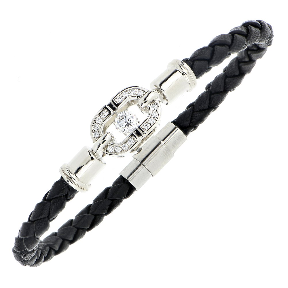 Crossfor NewYork ブレスレット メンズ 革 シルバー925 イントレ