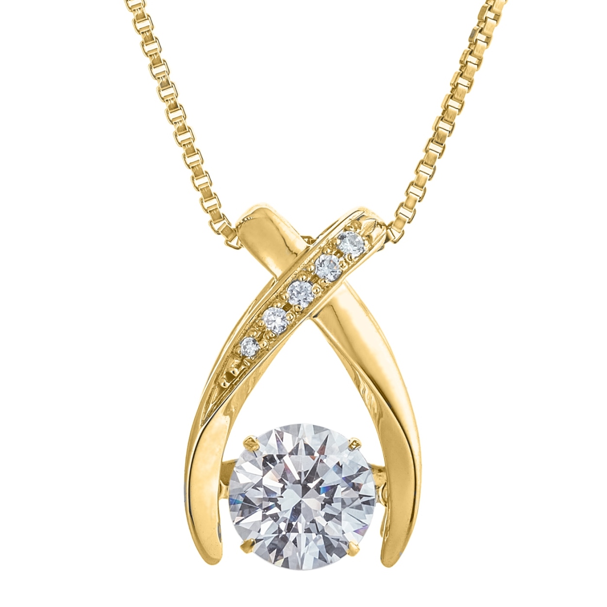 ダンシングストーン ネックレス レディース 大粒 2ct Pt900 プラチナ K18 18金 ピンクゴールド イエローゴールド コーティング ZDP-002 限定モデル クロスフォー_2