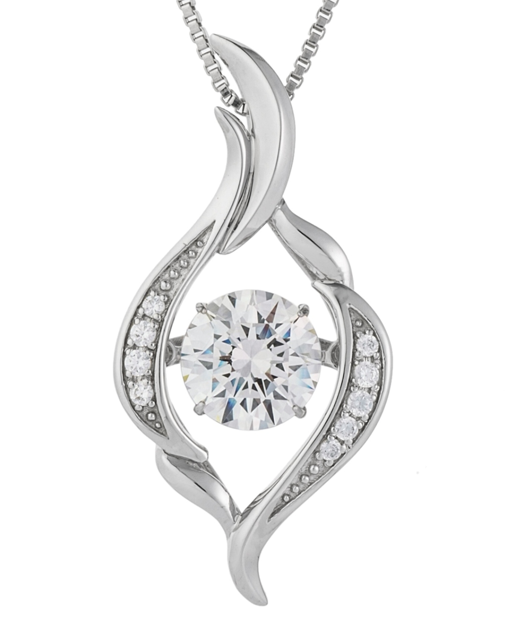 ダンシングストーン ネックレス レディース 大粒 2ct Pt900 プラチナ K18 18金 ピンクゴールド イエローゴールド コーティング ZDP-009 限定モデル クロスフォー_1