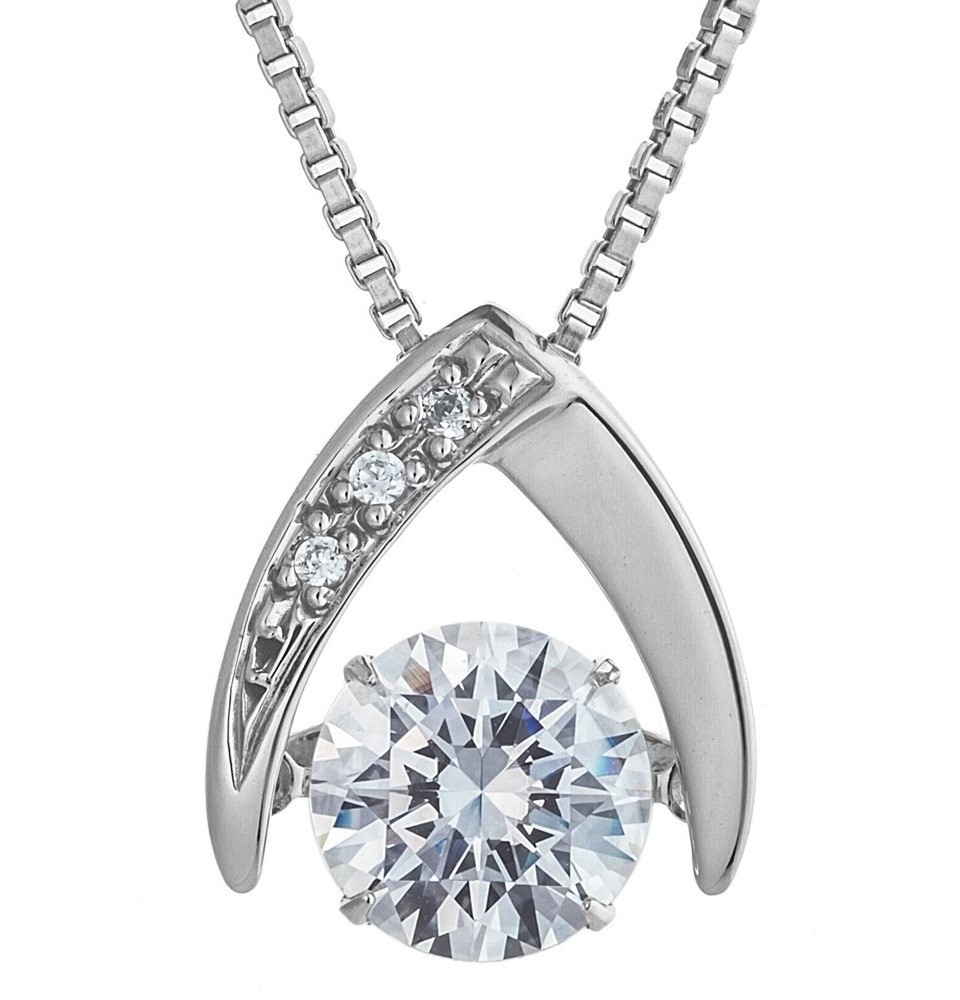 ダンシングストーン ネックレス レディース 大粒 2.0ct Pt900 プラチナ K18金 ピンクゴールド イエローゴールド コーティング ベネチアンチェーン ZDP | Crossfor NewYork | 01