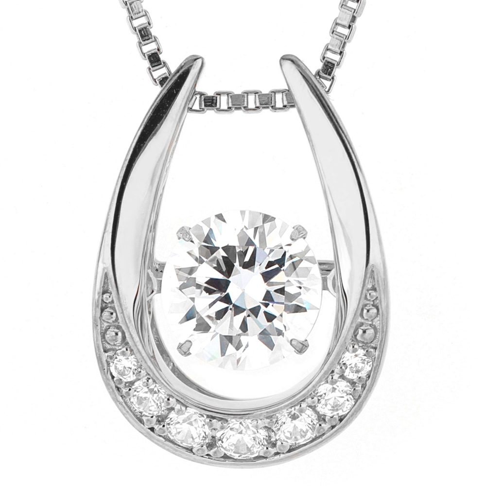 ダンシングストーン ネックレス レディース 大粒 2.0ct Pt900 プラチナ K18金 ピンクゴールド イエローゴールド コーティング ベネチアンチェーン ZDP | Crossfor NewYork | 11