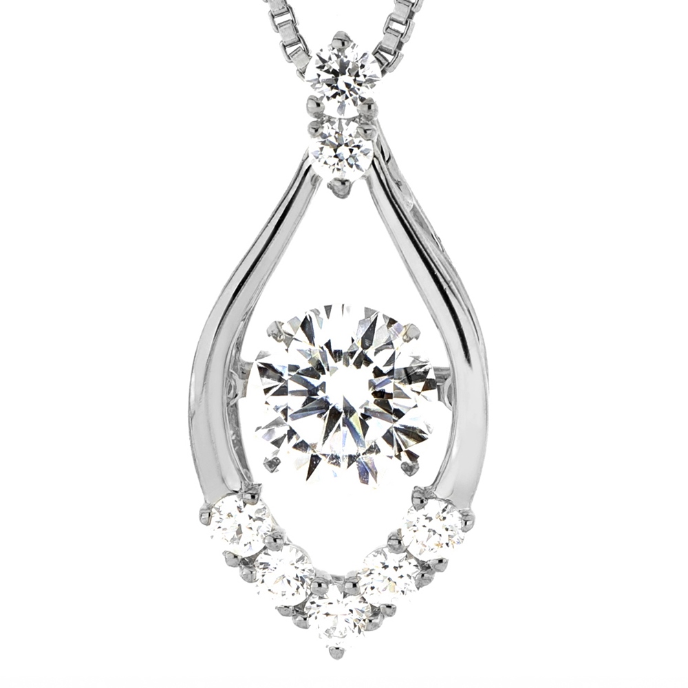 ダンシングストーン ネックレス レディース 大粒 2.0ct Pt900 プラチナ K18金 ピンクゴールド イエローゴールド コーティング ベネチアンチェーン ZDP | Crossfor NewYork | 12