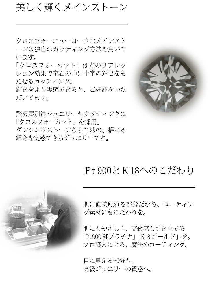 特注モデルテニスブレスレット クロスフォーニューヨーク Pt900 