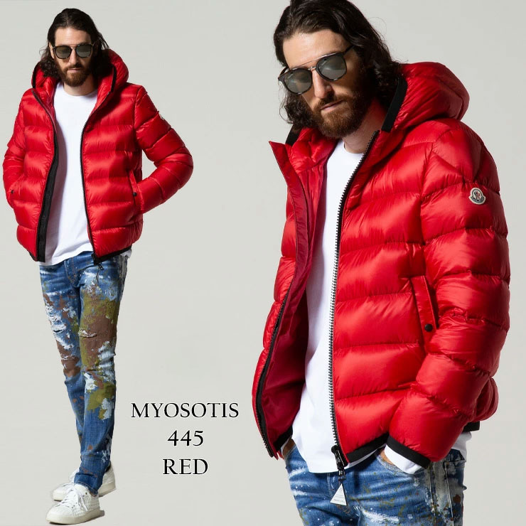 モンクレール メンズ MONCLER ナイロン フード ダウンジャケット MYOSOTIS ミヨゾティス 赤 ブランド アウター ブルゾン ダウン  MCMYOSOTIS1